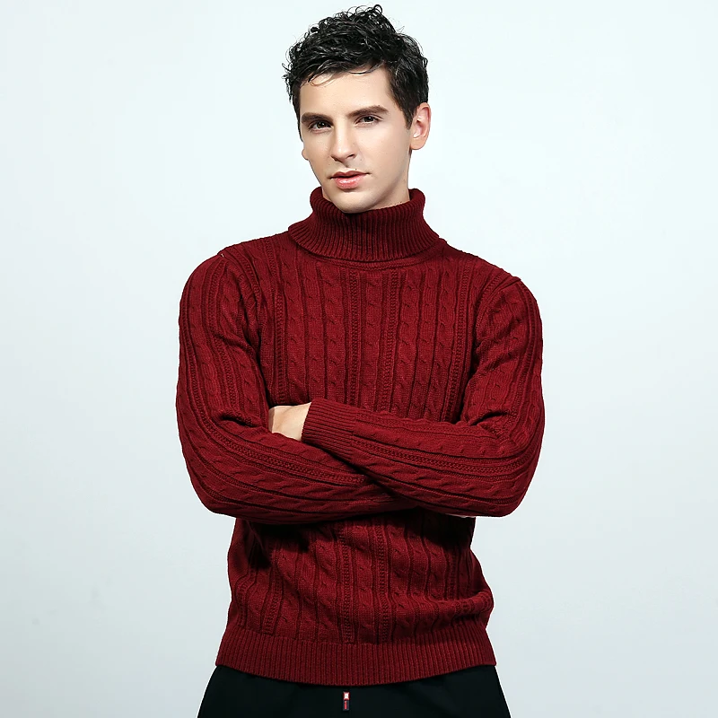 

2019Autumn and winter men warm turtleneck korean version round collar clothing winter thick knitted sweater