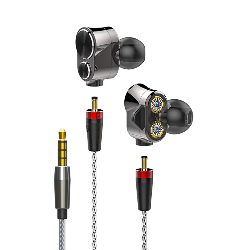 Unjc Auricolare Cablato Con Microfono Triple Driver Cuffie Per Monitor Da Studio Ad Alta Risoluzione Cavo Coassiale Staccabile Auricolari Hifi 2023