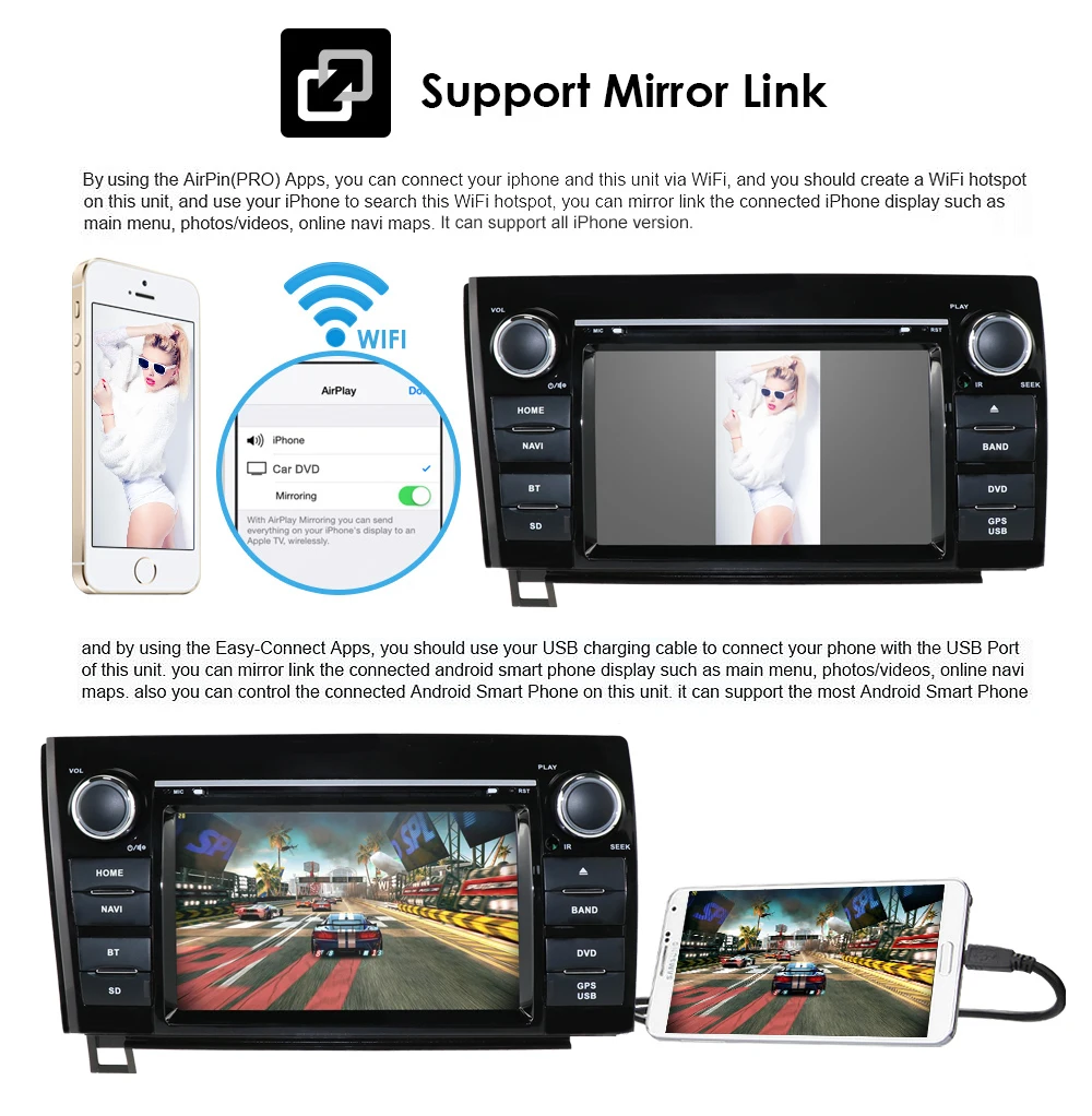Sale Android 9.0 Car DVD Player For Toyota Tundra 2007-2013/Toyota Sequoia(2008-2014)Stereo 4G WIFI DAB+SWC RDS DVBT GPS Navi RAM 2GB 8