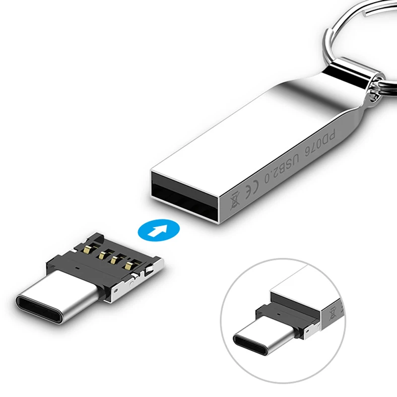

2pcs USB-C 3.1 Type C Male To USB Female OTG Adapter Converter For U Disk