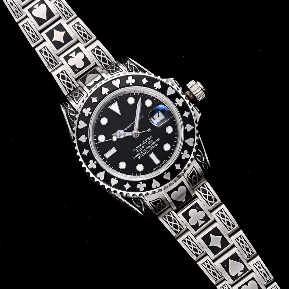 

Luxury Men Watch Famous Top Brand Stainless Steel Strap Fully Automatic Wrist Watch Diamond Big Dial Watch Relogio Masculino