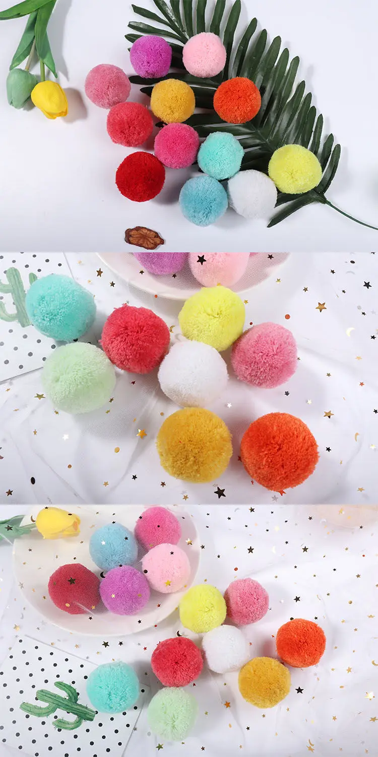 New!!! Diameter 5cm Big Pompom for Handicrafts Materials diy Craft Supplies Kids Toy Wedding DIY Crafts Sewing pom poms Balls