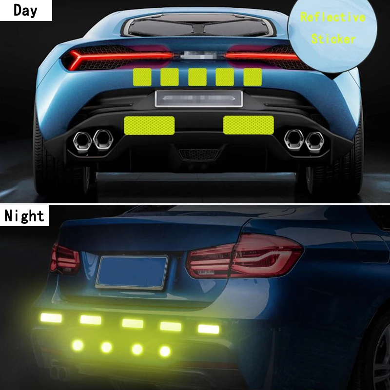 Pegatinas reflectantes para espejo retrovisor de coche, cinta reflectante para coche, accesorios, cinta Reflex Exterior