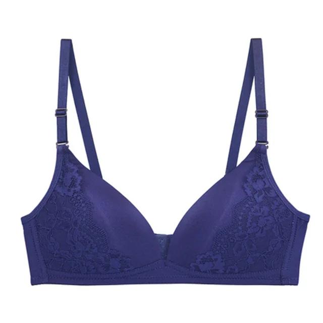 Blue OranriTing коричневый бюстгальтер без косточек сексуальный женский бюстгальтер кружевной бюстгальтер нижнее белье маленькая грудь регулирует A B бюстгальтер женское нижнее белье - Цвет: Blue