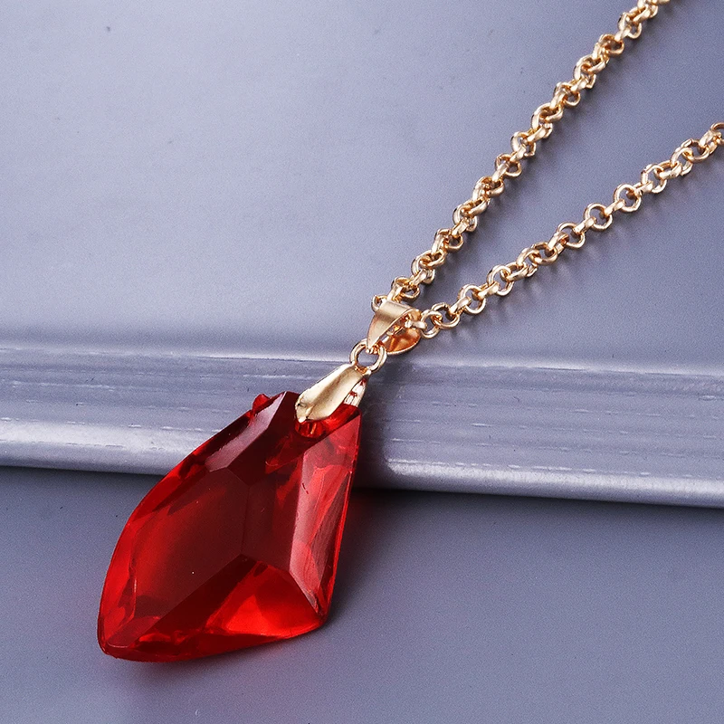 Модное ожерелье колдуна из фильма, магический камень, красный акриловый кулон, ювелирное изделие для мужчин и женщин, подарки