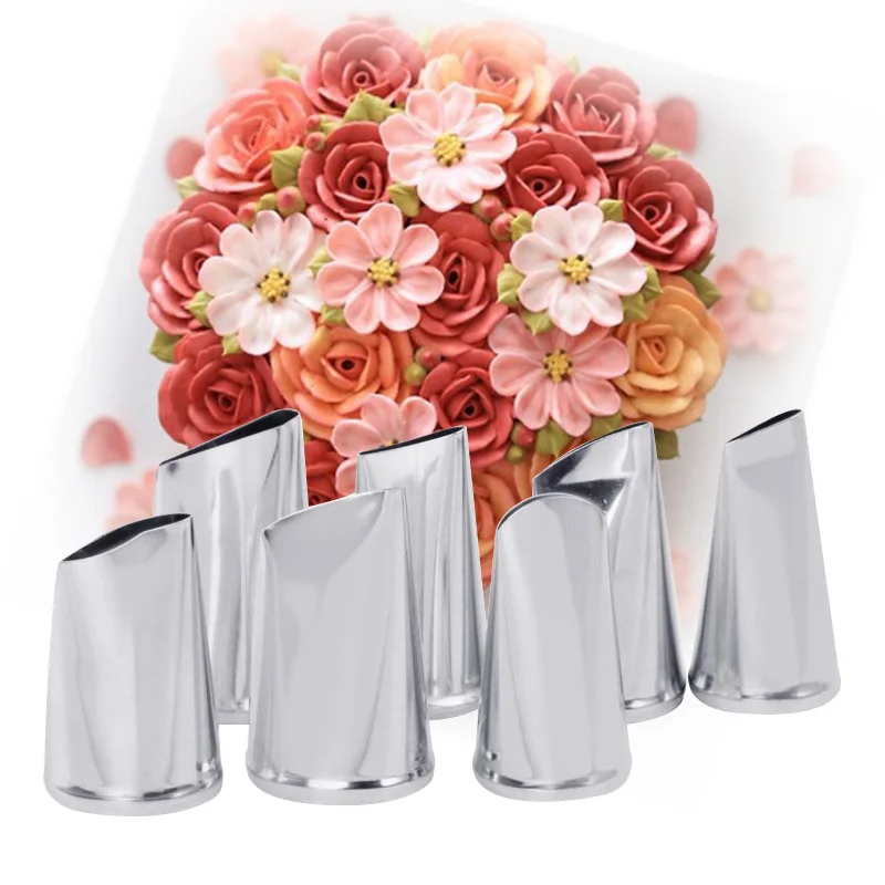 1-7pcs Rose Flower Petal Cream Nozzle Tulip Pastry Tips Piping Scissors Nail Confectionery Fondant Cake Decoration Tools | Дом и сад
