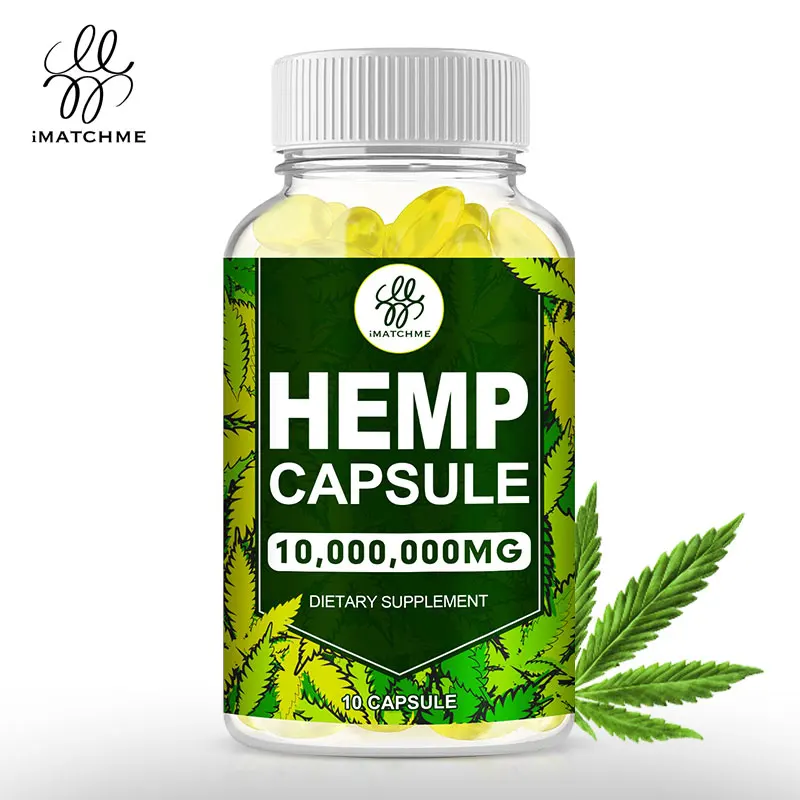 iMATCHME10000000Mg H emp Oil Capsules Relief Pain Relaxation Pressure Effective Improve Insomnia And Anxiety Better Healthy Care | Красота и