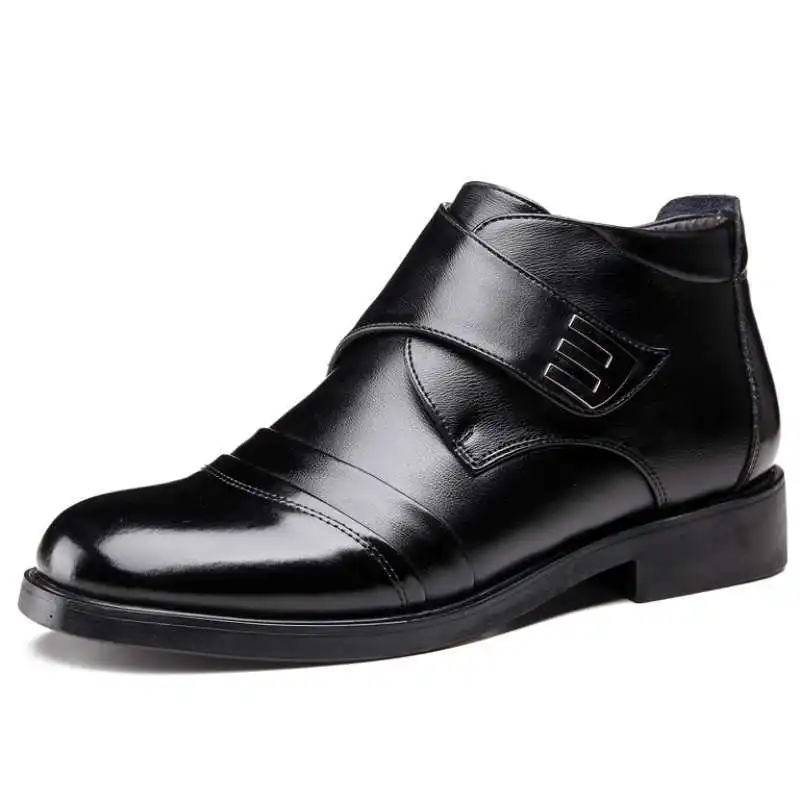 Новые мужские зимние ботинки качественная мягкая обувь из искусственной кожи для отца брендовые ботинки из белой шерсти зимние кожаные ботинки для мужчин; размеры 38-44