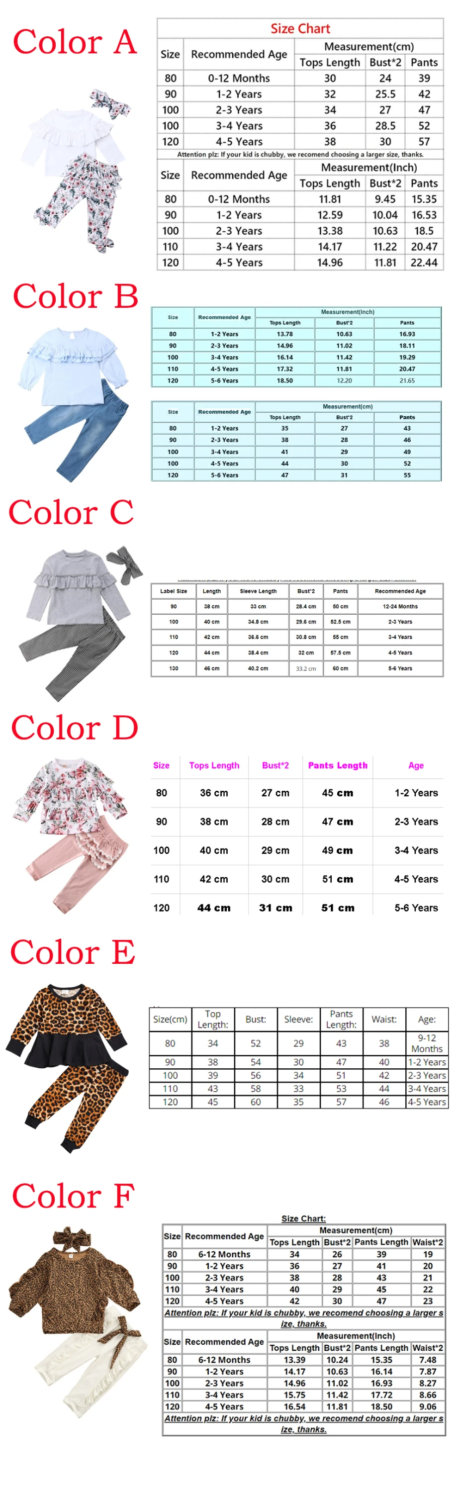 Toddler Kids Baby Clothing Set Solid Top Print Pant Girl Ruffle Floral Tops Pants Leggings 3pcs Outfits Clothes 1-5 Years