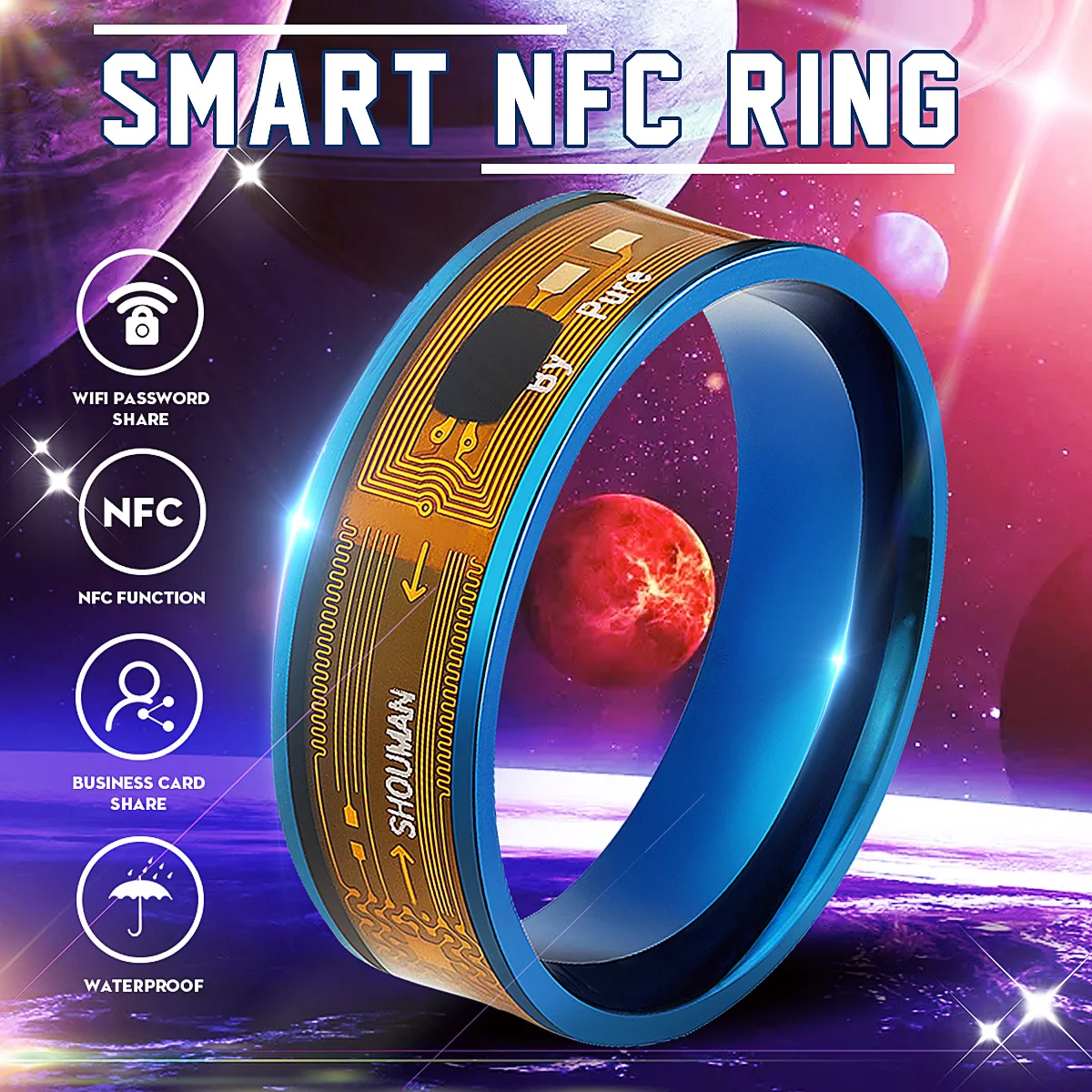 Новое умное кольцо NFC многофункциональное водонепроницаемое умное волшебное умные часы цифровое кольцо пальца для Android Windows NFC Mobile