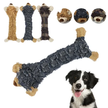 

Cute Bear Shape Pet Dog Toys Squeaking Stuffed Plush Toys For Dogs Cat Chew Squeak Toy for Dogs Play Funny Training Dropship