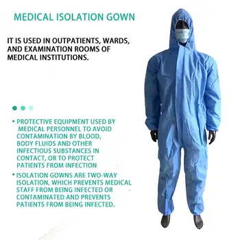 

Blue Disposable Anti-epidemic Antibacterial Plastic Closures Isolation Suit Protective Clothing Dust-proof Coveralls Antistatic