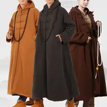 Унисекс Хлопок Зима теплый плащ Униформа буддизм дзен плащ для медитации буддизм лежа шаолин монахи одежда Аббот пальто костюмы