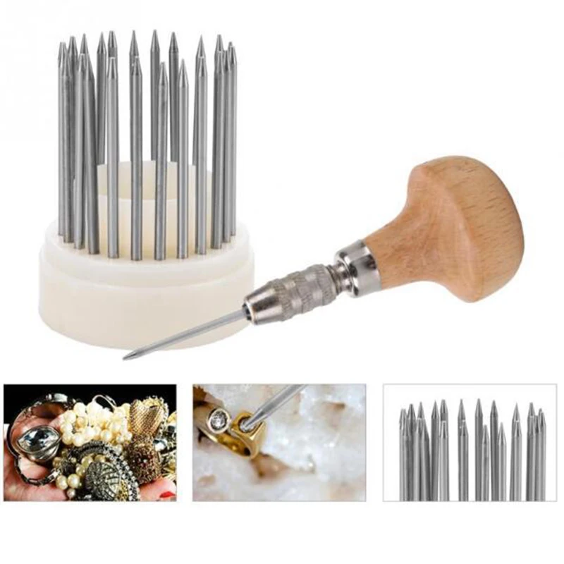23pcs Beading Tool Set Diamond Stone Pearl Grain Tools Set Beader With