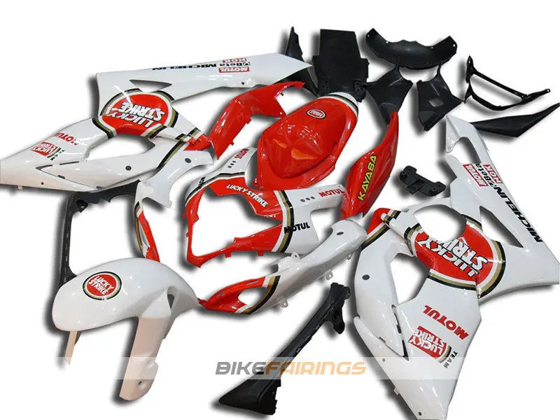 Мотоциклы Полный обтекатели подходит для Suzuki GSXR1000 K5 2005 2006 GSXR-1000 05 06 ABS пластик инъекции красный белый lucky