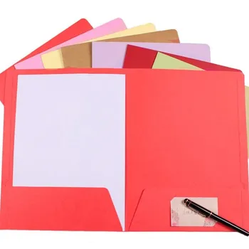 

1pc Colored Folders Simple Pure Color Paper Folder Organizer Business Briefcase A4 File Folder Briefcase Document Bag
