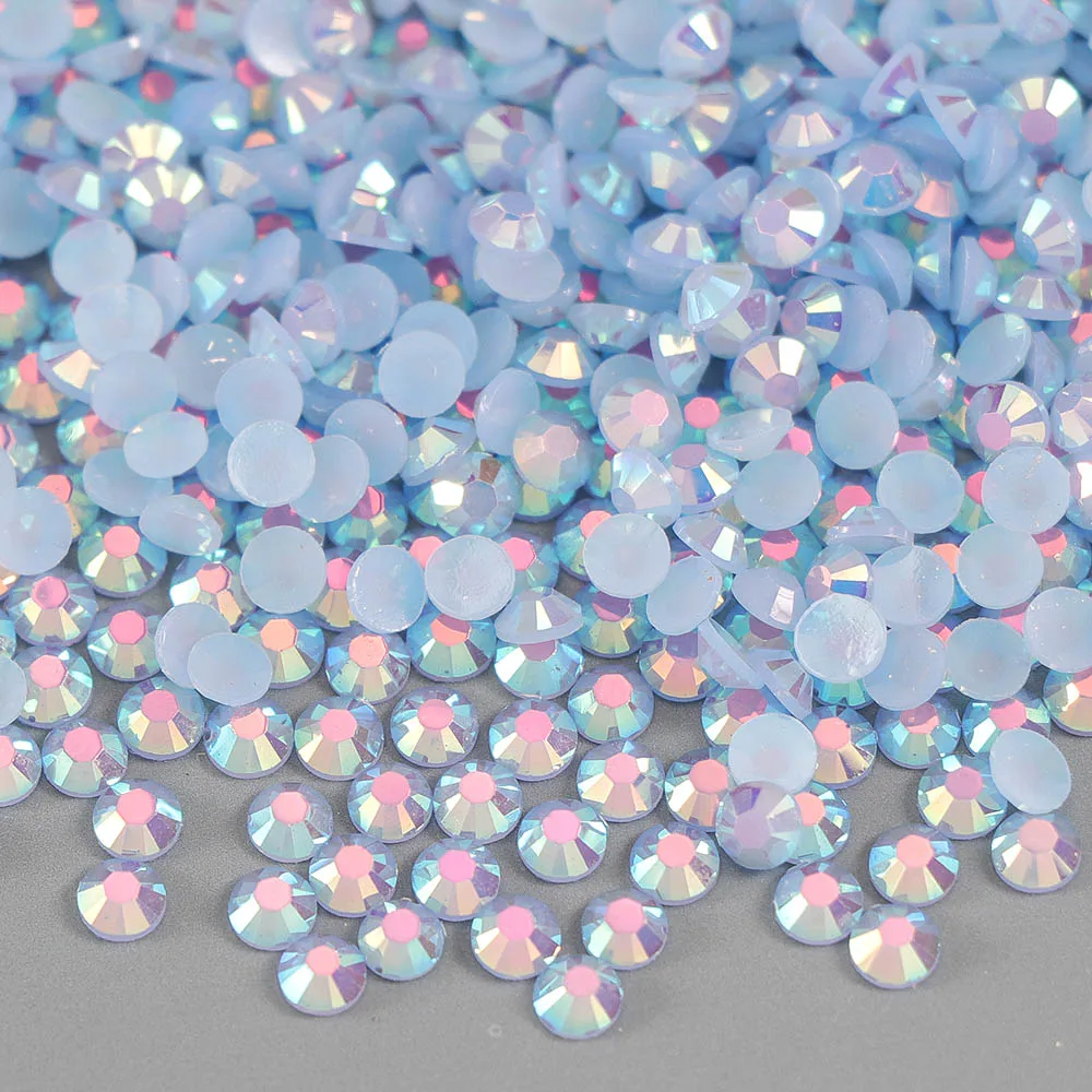2-4mm AB Jelly Resin Nail Rhinestones Round Flatback Glittler Strass Stones Nail Charms Accessories DIY 3D Nail Art Decoration 5