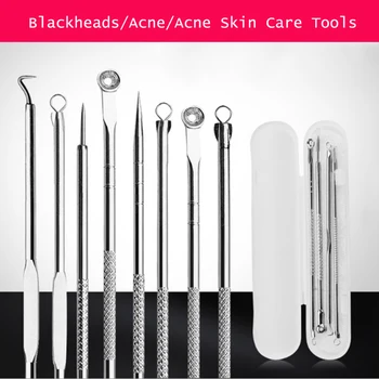 

4PCS Blackhead Extractor Acne Pimple Blackhead Remover Tool Spoon for Face Remover Needles Set Black Spots Pore Cleanser Tool