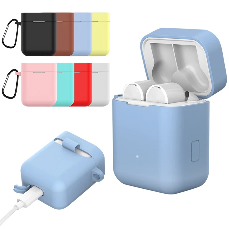 Силиконовый чехол для Xiaomi Airdots Pro ударопрочный наушник защитная сумка-чехол для Xiaomi Air гарнитура TWS аксессуары с крюком