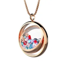 BOFEE плавающий медальон Кулон Колье с лупой Кристалл 316L Нержавеющая сталь Шарм памяти жизни магнитные ювелирные изделия подарок