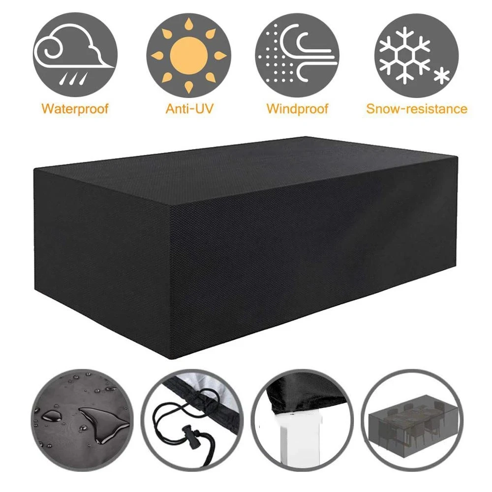 Fundas de muebles para exterior, impermeables, anti lluvia, nieve, polvo, a prueba de viento, tela Oxford Anti-UV, cubiertas para césped y jardín, Muebles De Jardín, 40 tamaños