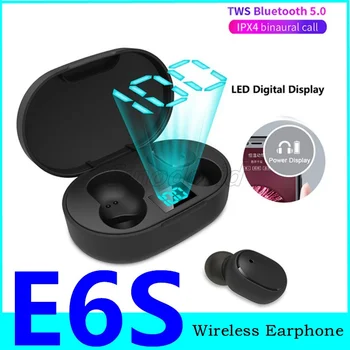 

Mini TWS Wireless Earbuds E6S Earphone Hifi Sound Bluetooth Headset 5.0 Dual Mic Led Display Earphones Auto Pairing Earpieces