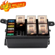 VODOOL Универсальный 12V автомобиль морской 6 каналов РЕЛЕ 6-образными пазами ATO/ATC лезвие держатель предохранителя Страхование автомобиля держатель Автомобильный цепи лезвие