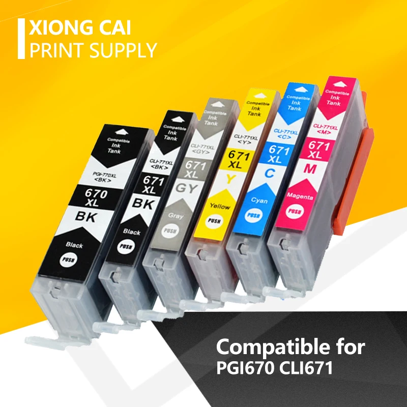 PGI670 CLI671 совместимый чернильный картридж для canon PIXMA MG7760 MG7765 MG7766 струйный принтер