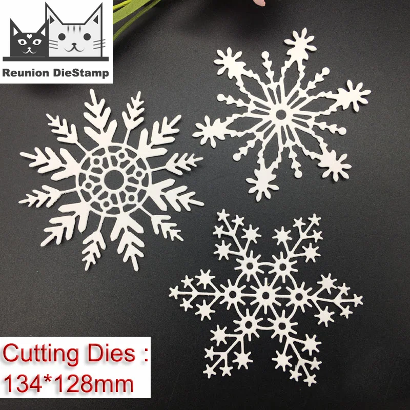 

Reunion 3Pcs Big Snowflake Set Metal Cutting Dies Stencil Scrapbooking Embossing 2020 New Christmas Craft Album Paper Card Dies