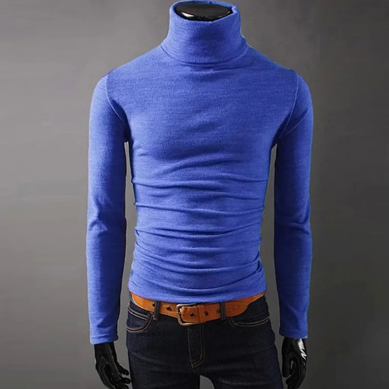 2019 Autumn And Winter New Men'S Sweater Men'S High Collar Solid Color Sweater Men'S Slim Knitted Casual Sweater 2019 Autumn And Winter New Men'S Sweater Men'S High Collar Solid Color Sweater Men'S Slim Knitted Casual Sweater