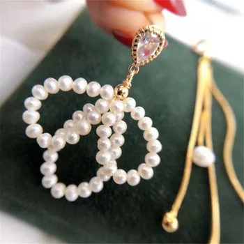 

Light The Luxury of Hand Made Fairy Asymmetric Pearl Earrings 14K Gold Filled Earring Jewelry For Women Best Gift