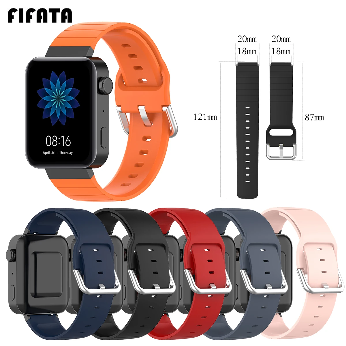 FIFATA для Xiaomi Mi Watch цветной мягкий силиконовый ремешок часов MiWatch сменный Браслет