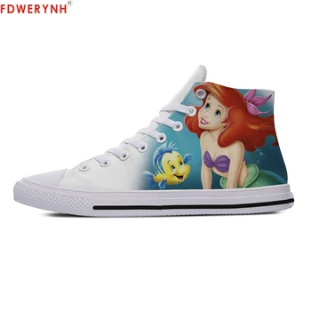 

Women's Customized Casual Canvas Shoes For The Little Mermaid Ariel High Top Shoes Women Breathable Custom Shoes