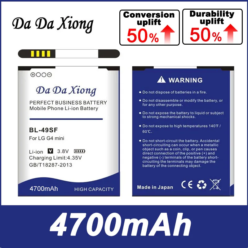 Dadaxiong 4700Mah Bl49Sf Bl-49Sf Batteria Per Lg H735T H525N G4 Mini Beat C S Telefono Bateria