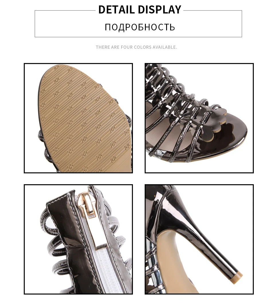 ENMAYER/ г. Босоножки на высоком каблуке из PU искусственной кожи женские пикантные вечерние босоножки на платформе на молнии женские сандалии-гладиаторы женская обувь с узкими ремешками, размер 34-43