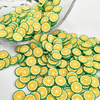 

500pcs Fruits Polymer Clay Cane Slices 10mm Decoden Miniature Lemon/Lime/Orange Sweets Kawaii Scrapbooking Nail Art