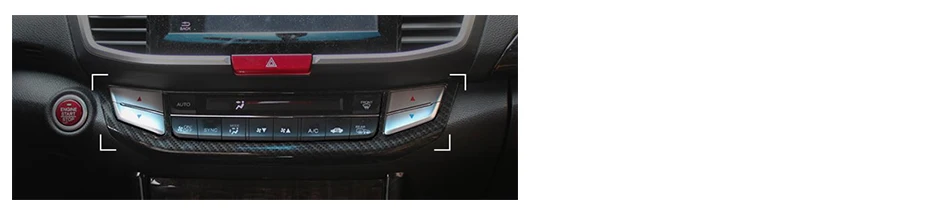 Автомобиль ABS углеродного волокна Стиль переднего управления AC рамка для переключателей, крышка, накладка 33,5x6,7 см подходит для Honda Accord 2013