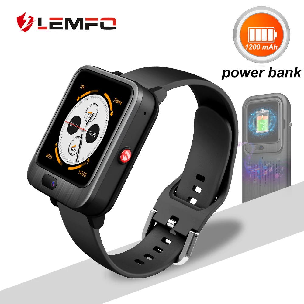 

LEMFO LEM11 4G Smart Watch Android 7.1 3G RAM 32G ROM LTE 4G Sim Camera GPS WIFI Heart Rate Smartwatch Men Women with Power Bank