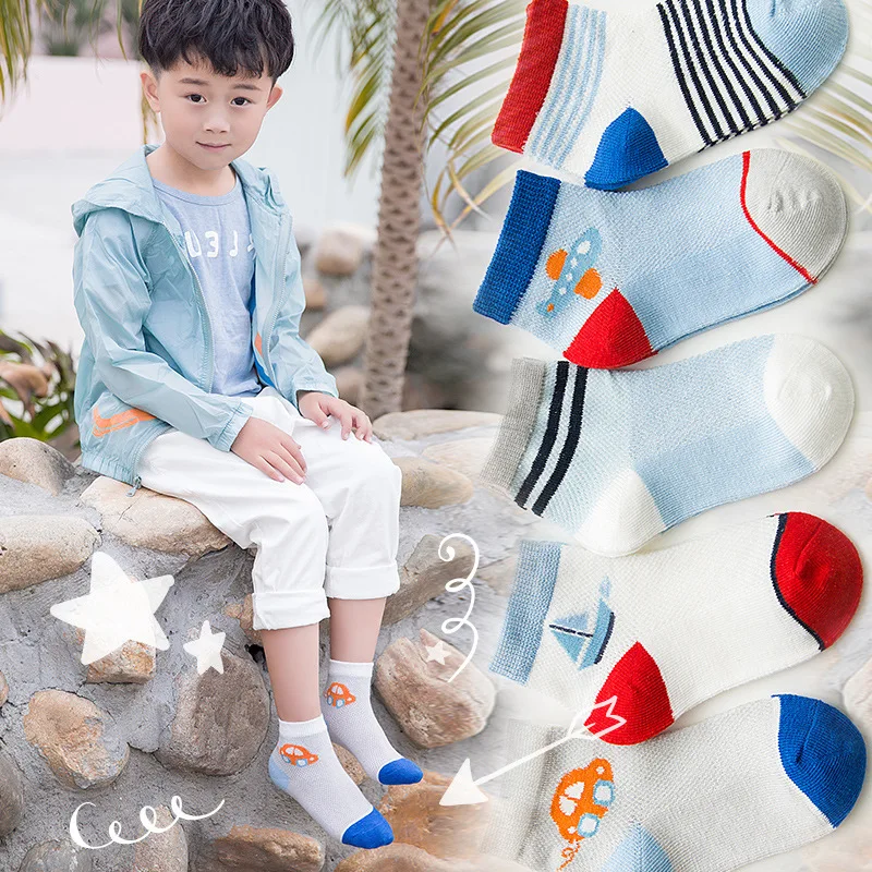 

Spring And Summer New Style Children Creative Traffic Tools-Boneless Socks Thin Mesh Cotton Socks Breathable No-show Socks