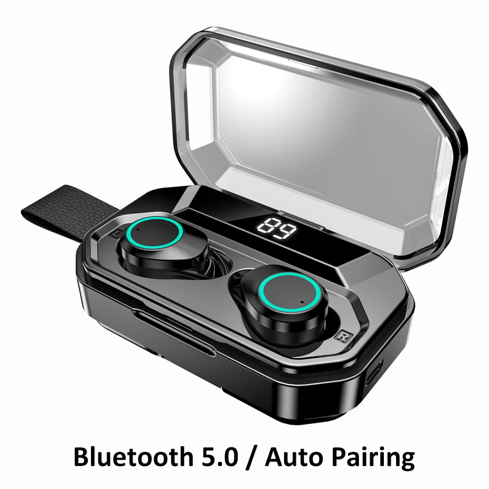Обновленный G02 TWS 5,0 Bluetooth 9D стерео наушники беспроводные наушники IPX7 водонепроницаемые наушники 3300 мАч светодиодный умный внешний аккумулятор