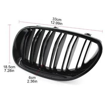 

2Pcs Car Front Sport Grill Double Line Grilles for B-MW 5 Series E60 E61 04-09 E7CA