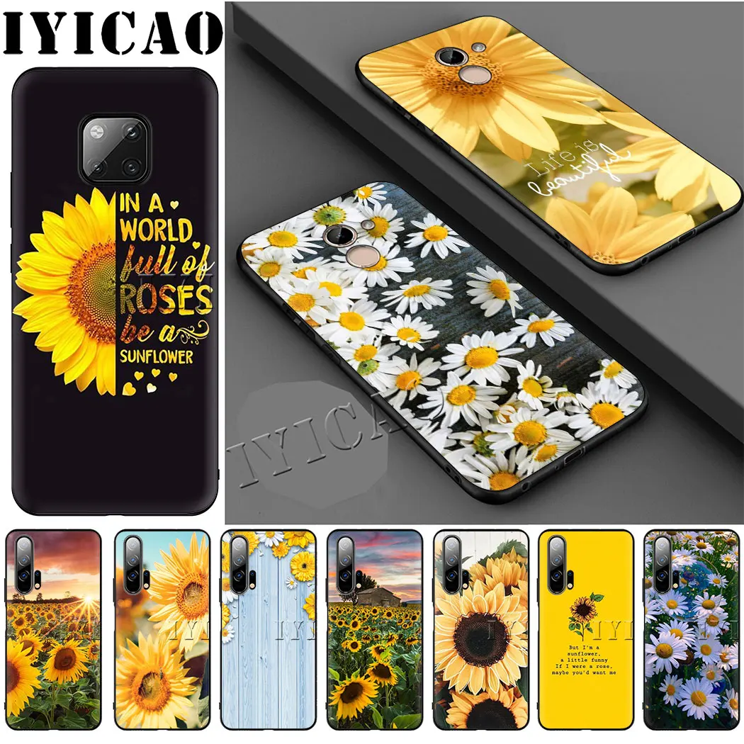 IYICAO желтый цветок солнце мягкий чехол для huawei P Smart Z 2019 P30 P20 Pro P10 P9 P8 Lite Mini |