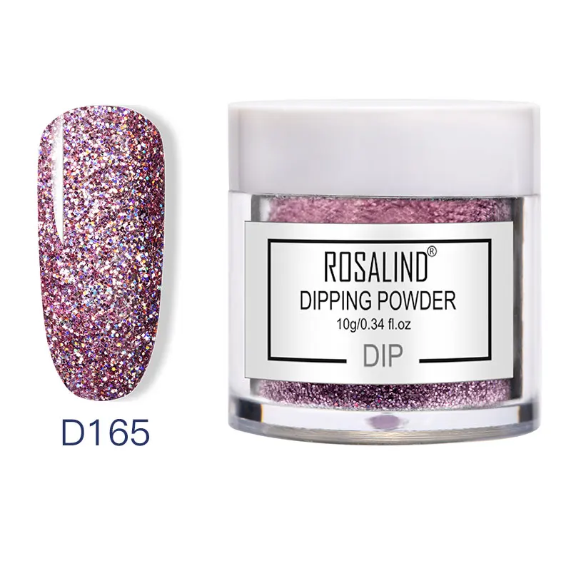 Набор порошки для ногтей ROSALIND, Базовое покрытие, градиентный французский лак для ногтей, натуральный цвет, голографический блеск, средство для маникюра - Цвет: RPD165