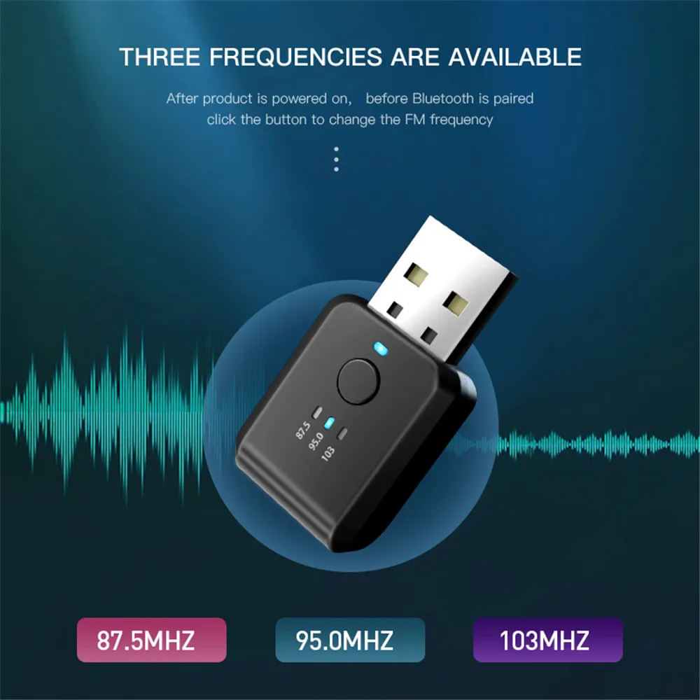 Bluetooth 5.1 FM Transmitter & Receiver with Handsfree Calling
