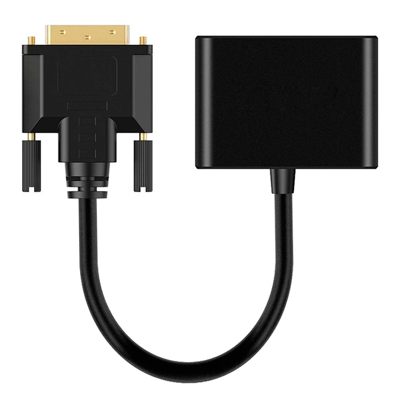 Адаптер-конвертер 2 в 1 с DVI на HDMI VGA вход выход одновременно 20 см | Электроника
