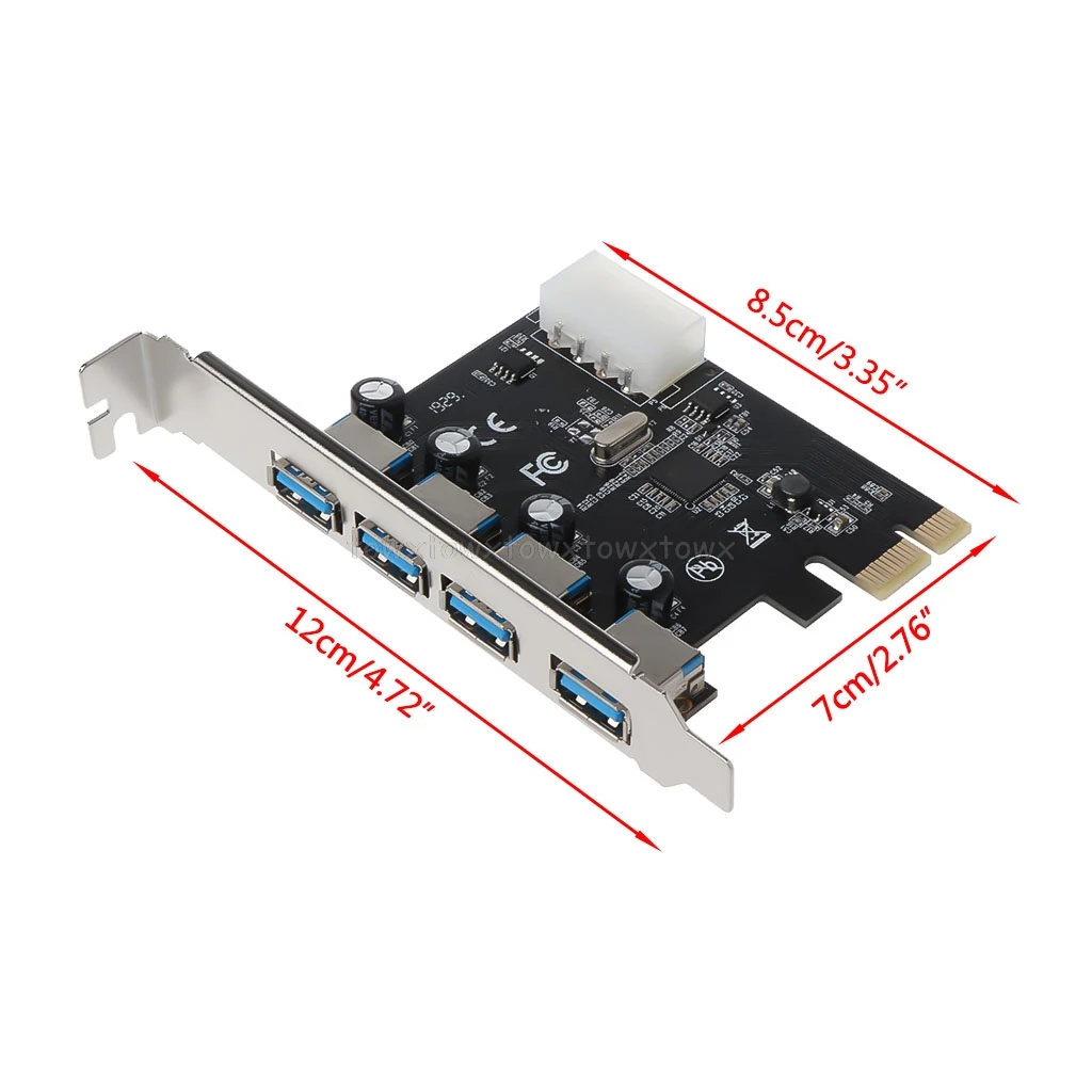 4 порта PCI-E к USB 3,0 концентратор PCI Express адаптер карты расширения 5 Гбит/с скорость Au06 19 Прямая поставка