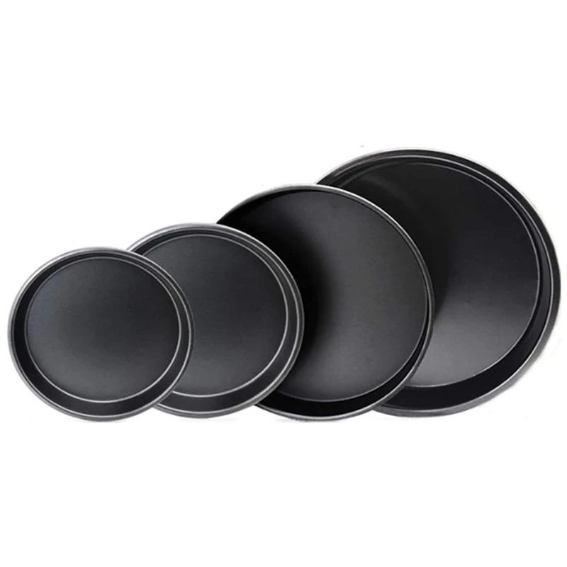 Pizza Pan 4 Pcs Baking Tray Bread Cake for Oven Non-Stick Round 6/7/9/10 Inch | Дом и сад