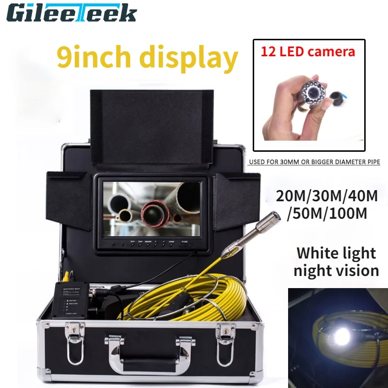 

WP90A 9" Wireless WiFi Industrial Endoscope Camera Inspection Video Camera Drain Sewer Pipeline Endoscope Support Android/IOS