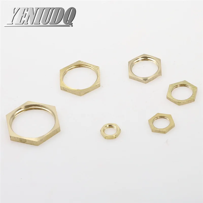 Hose Pipe Fitting Pipe Fitting Water Pipe Fitting 5pcs Copper Hex Lock Nuts Pipe Fitting 1/8" 1/4" 3/8" 1/2" 3/4 Female Thread Hexagonal shank cap