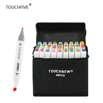 

TouchFIVE 30/40/60/80/168 Color Markers Manga Drawing Markers Pen Alcohol Based Sketch Felt-Tip Oily Twin Brush Pen Art Supplies